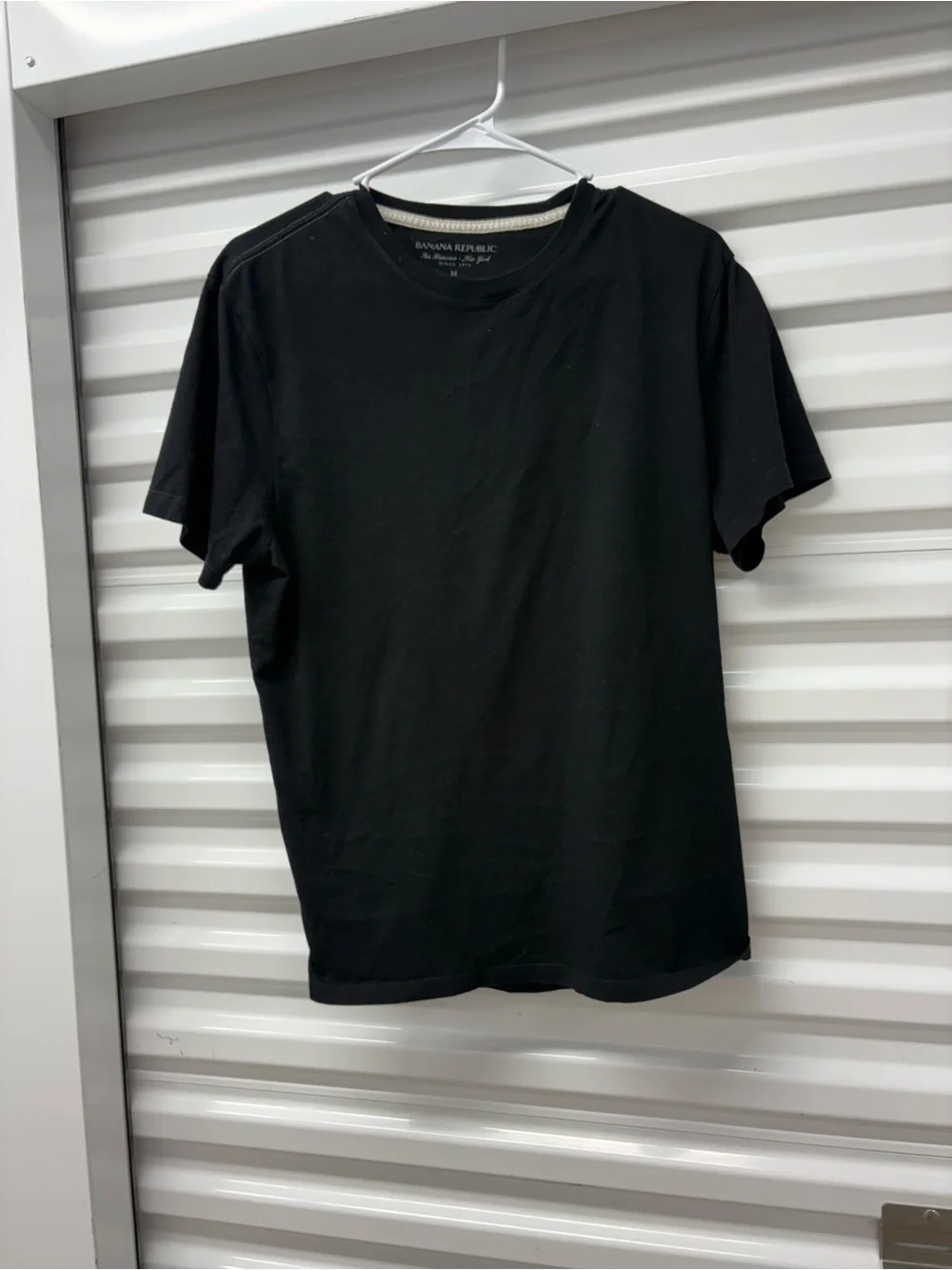 Banana Republic Men's Black Crew Neck Short Sleeve Fitted Cotton T-Shirt M